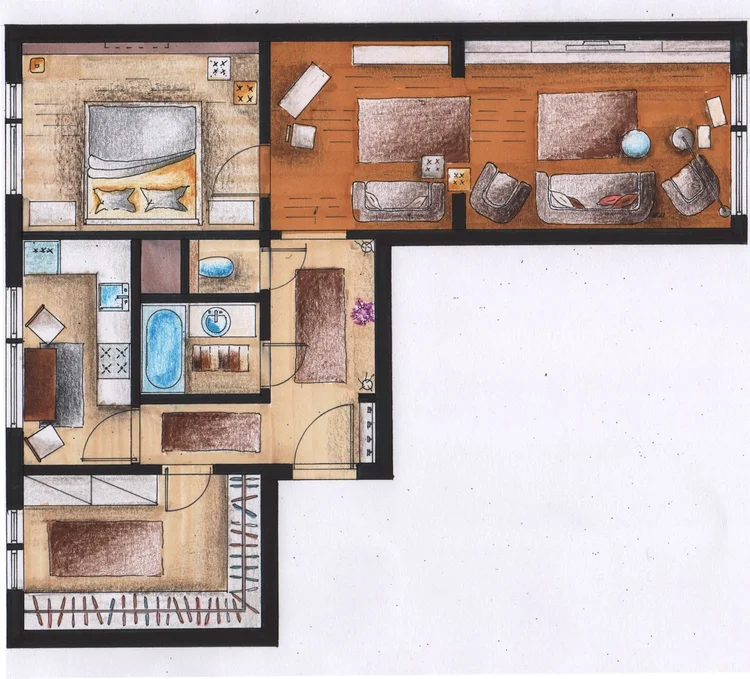 Alaprajz, panel, 2012, február